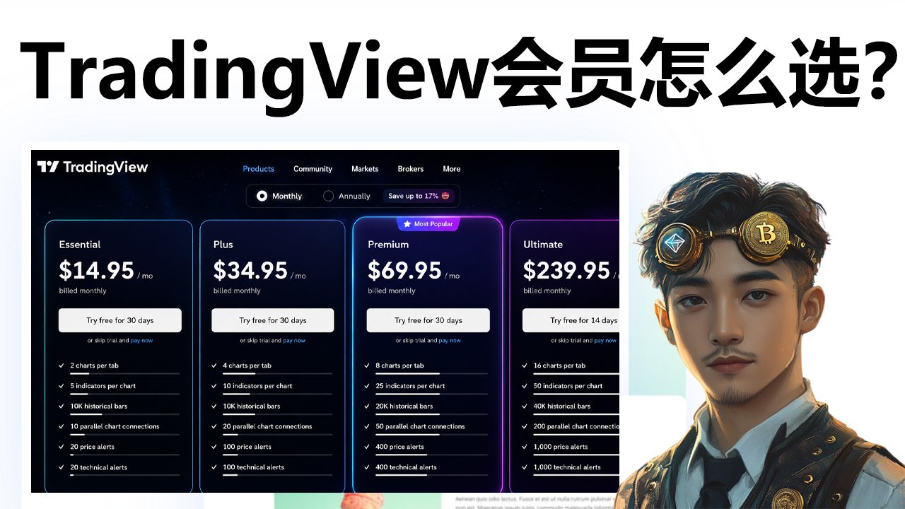 TradingView会员怎么选？最新套餐对比｜免费版、Essential、Plus、Premium、Ultimate区别